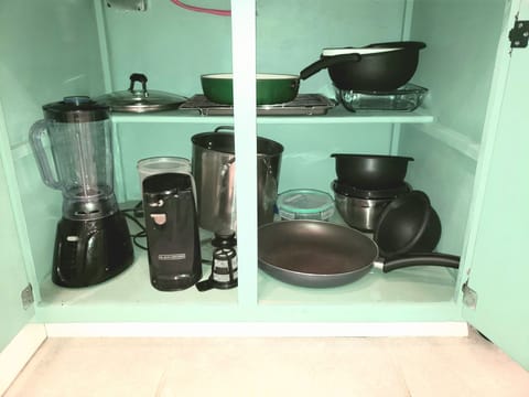 Lightly Stocked with Pots, Pans, Mixing 
Bowls, Blender, Can Opener....