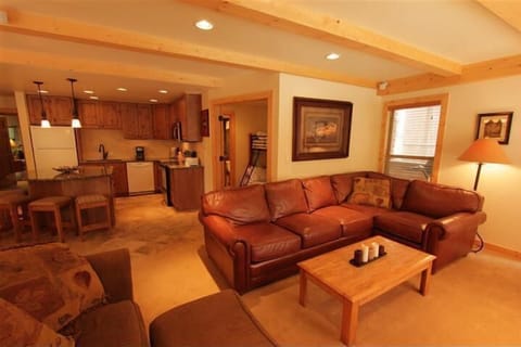 Leather Sectional w/ Queen Sofa Sleeper - Pine Beams Throughout