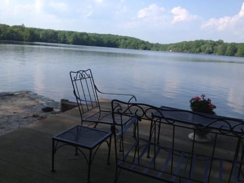 Water's edge deck with seating to enjoy the activity or tranquility!