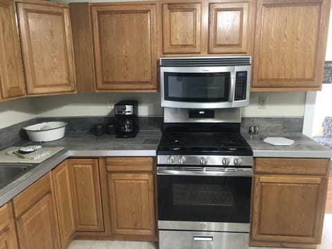 Kitchen stove and microwave
