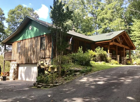 Your parking is in front of the garage. Your walkway is to the left. 