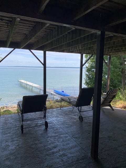 View of lake from lower patio