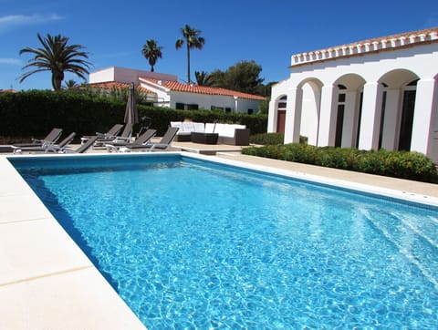 Villa pool overlooking beach.