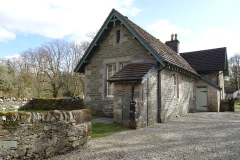 The School Room with gravelled court yard and lawned wall garden