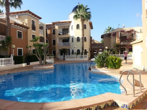 Main pool view, apartment top left