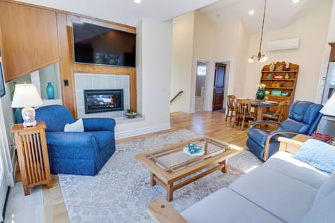 Comfortable chair for reading in our Waldport condo. 