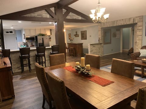 Recently remodeled dining/living area and kitchen with key rustic touches!