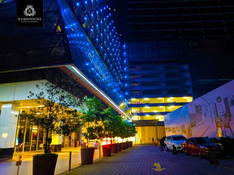 Futuristic Entrance of Platinum Suites
  