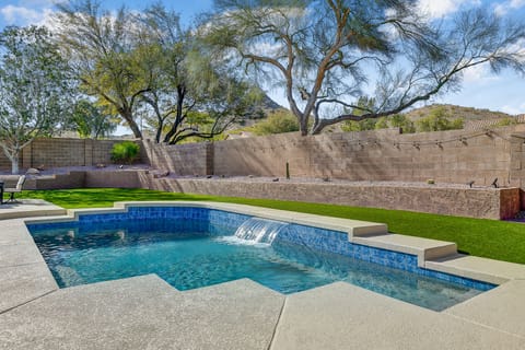 Back yard with mountain views