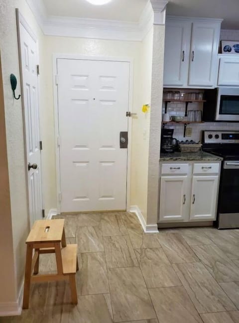 Front Door. Closet on left side is our host closet with supplies for every stay.