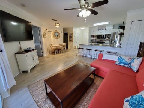 Comfortable living room with 65 Inch Smart TV & Xbox