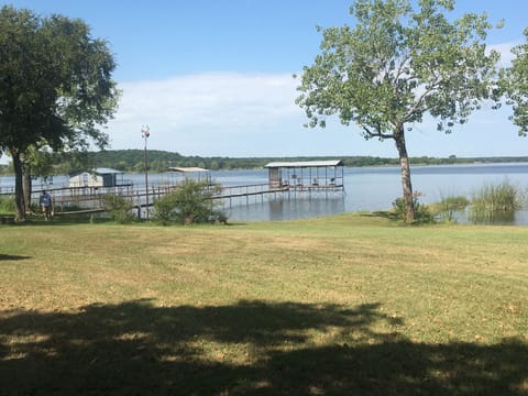 On Lake Leon and fishing dock on property