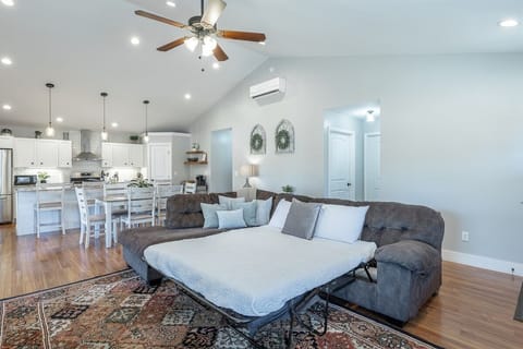Magnolia - upstairs open concept living room and kitchen - sofa bed