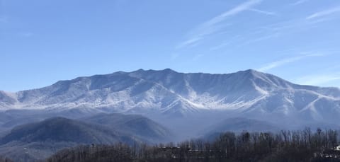 Snow on the Mountains - Seen from the Cabin!