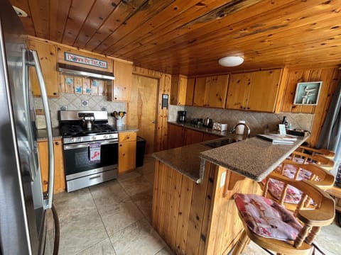 Fully stocked kitchen with anything that you would need to cook at home! 