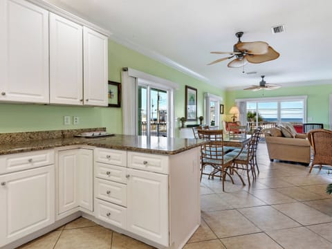 From kitchen to dining area