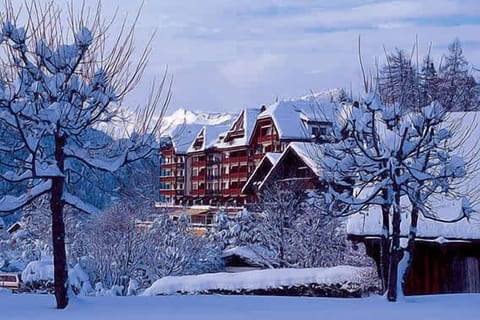 stunning views of the snow covered chalet