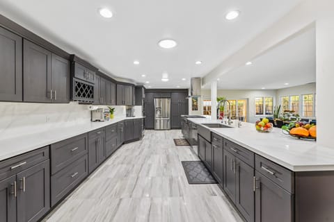 Huge kitchen with plenty of counter spaces 