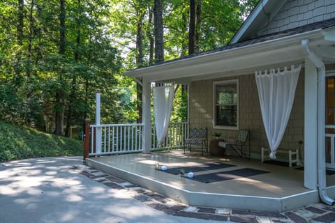 You can drive up to covered back porch leading to main floor with only 1 step.