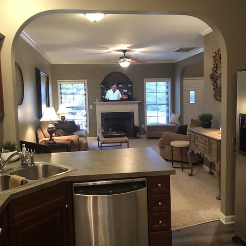 Open to the living room with new 50" Samsung Smart TV