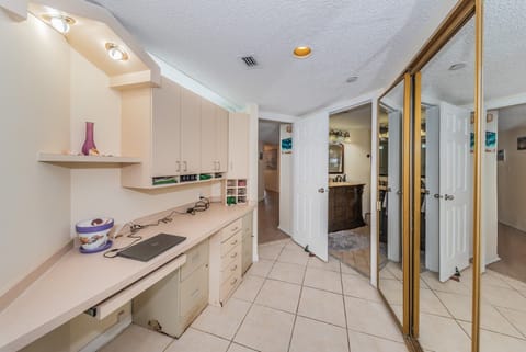 A custom-built work/desk area in the Master Suite
