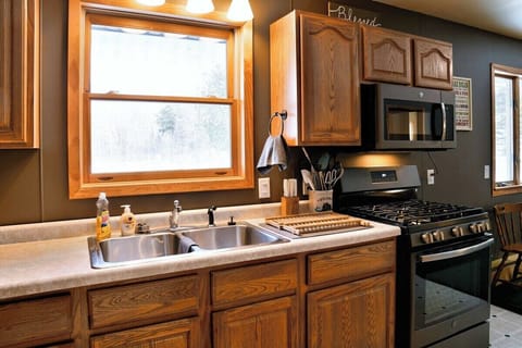 Check out the weather and lake conditions for your next adventure while tidying up the kitchen.