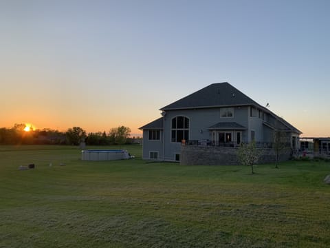 Back of house; heated pool shown.