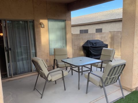 Patio with furniture and grill
