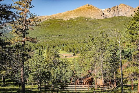 Bella Vista has prime views of Longs Peak in a pastoral setting.  Great Deck!