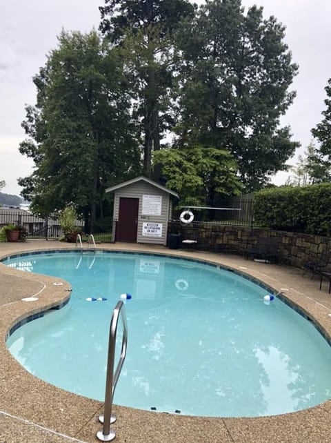 Pool directly across from building