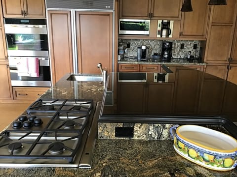 View across the island to the coffee bar
(Nespresso, American, and Keurig)