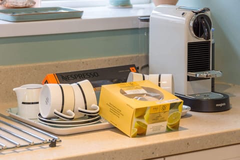 Welcome Pack with luxury cake, selection of teas and Nespresso coffee. 