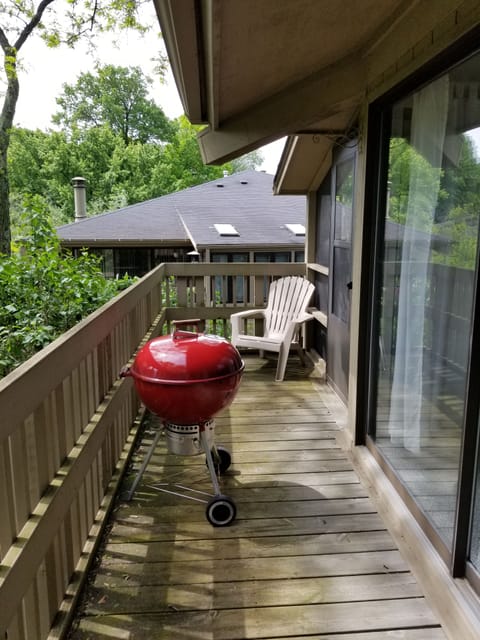 deck with charcoal grill