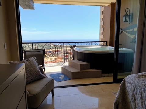 View from the Master Bedroom and hot tub. 