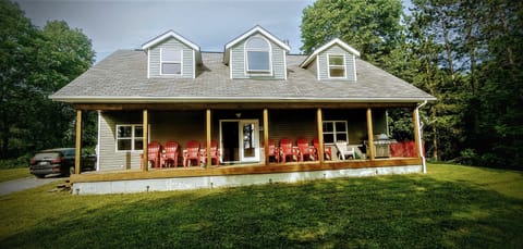 Large front porch with nice view of the lake.