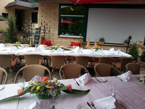 Outdoor banquet area