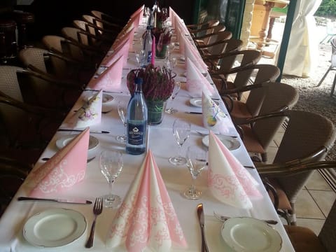 Outdoor banquet area