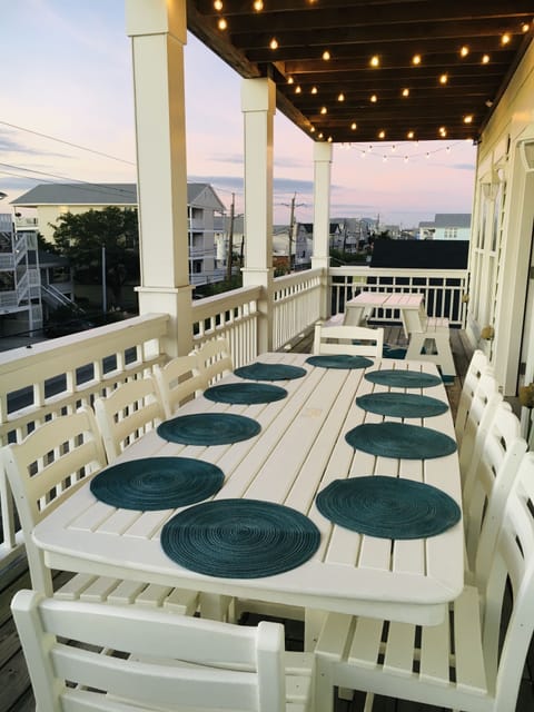 Floor1: Canal side deck off main living room with seating for 14