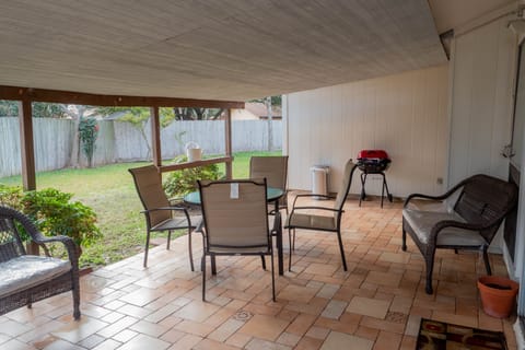 Enjoy the cover patio to eat or just to enjoy mother nature.