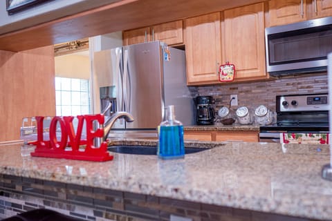 Two stools for additional seating. 