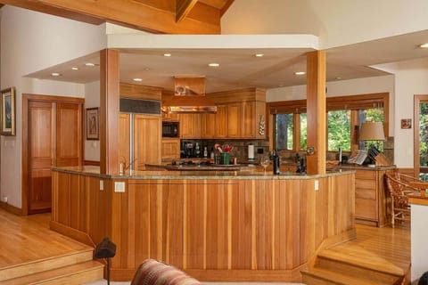 Kitchen command center.  Stereo inside paneled doors. 