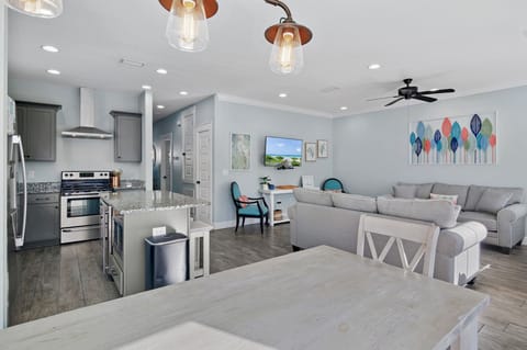 Living Area with dining and kitchen