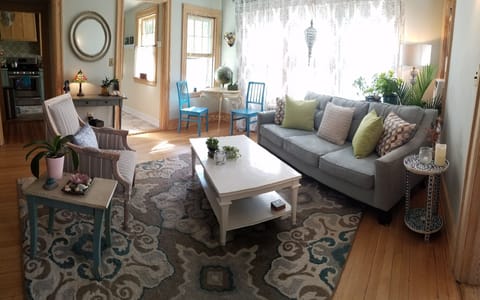 The semi open concept feels intimate yet airy.