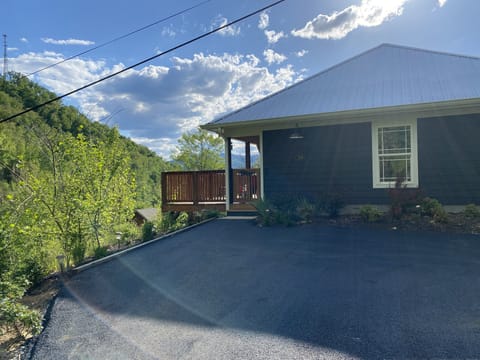 Driveway approach to front of house. Welcome through the front gate. Your home!