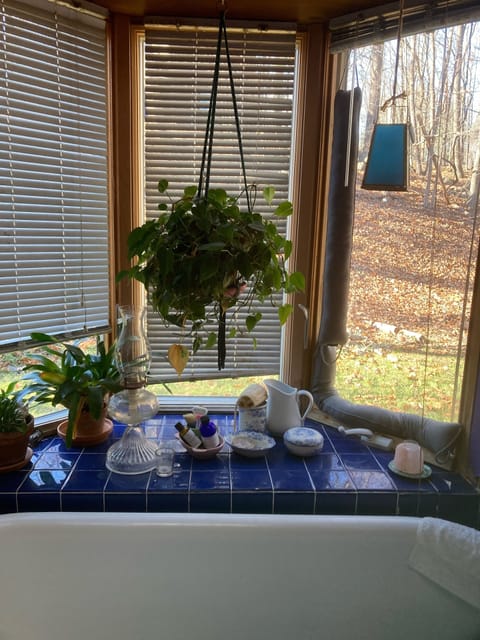 Fall view of relaxing tub… hot water soaking required.