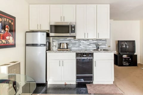 Kitchenette includes coffee maker, toaster, microwave/convection oven, frig, etc