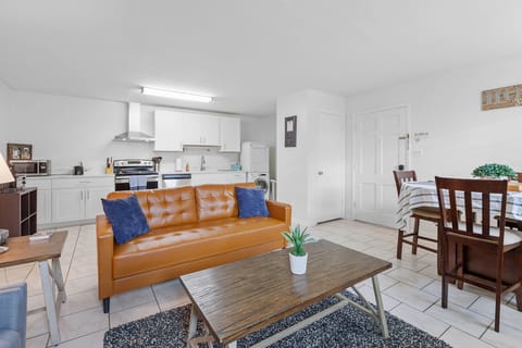 Living room, dining and full kitchen