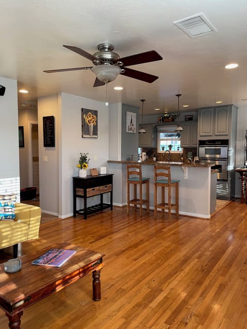 open plan kitchen and living room