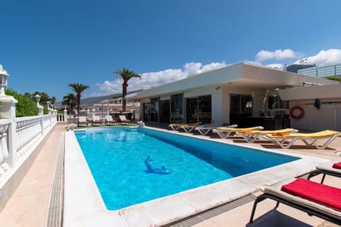 View of villa and private heated pool