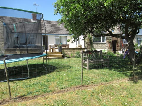 View from the bottom of the garden up to the house.